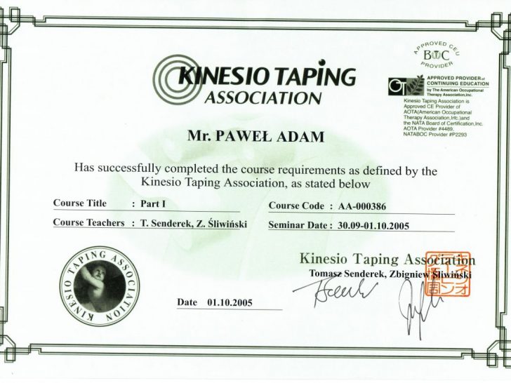 dyplom kinesio taping